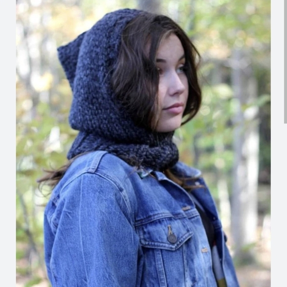 Cozy Knit Hooded Cowl Scarf - Picture 1 of 6